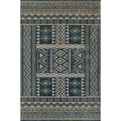 Contemporary Rectangle Area Rug, Blue, 8'11" X 12'6"