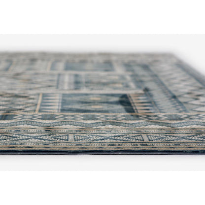 Contemporary Rectangle Area Rug, Blue, 8'11" X 12'6"