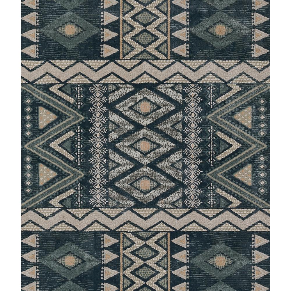 Contemporary Rectangle Area Rug, Blue, 8'11" X 12'6"