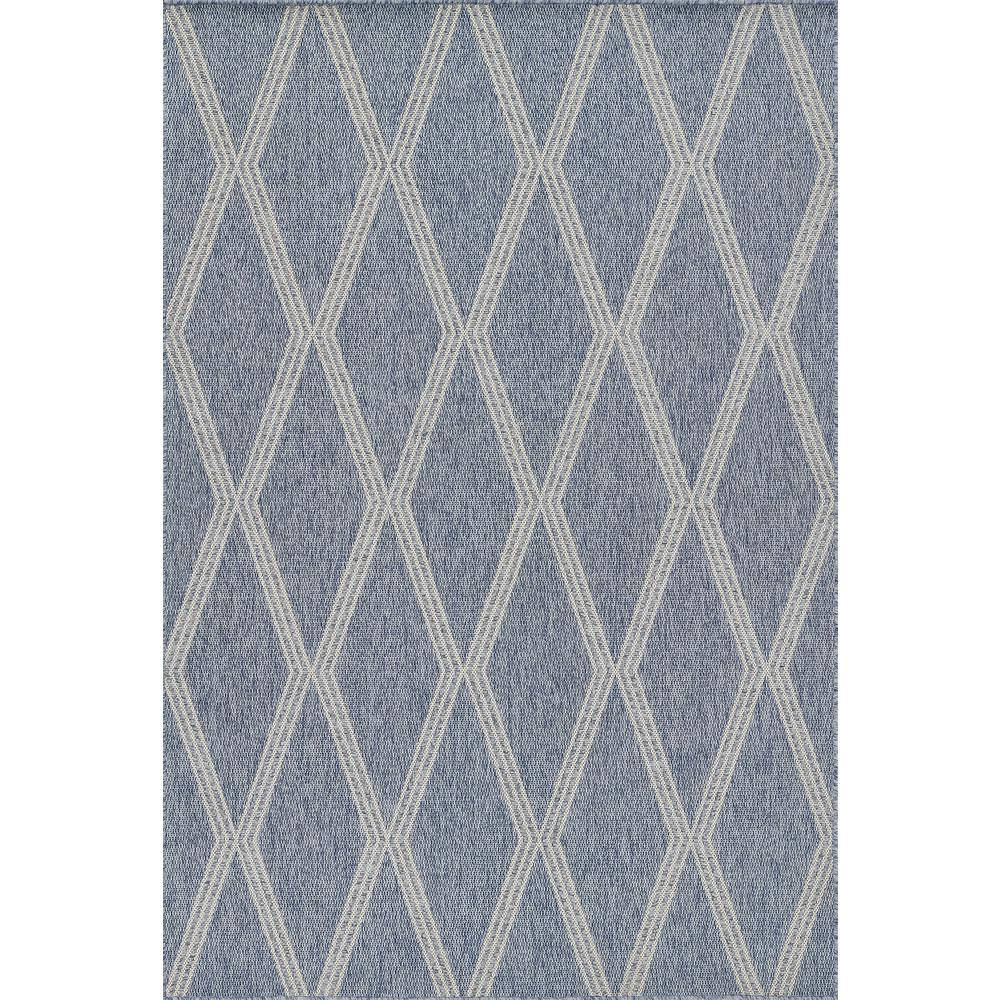 Transitional Rectangle Area Rug, Blue, 6'6" X 9'