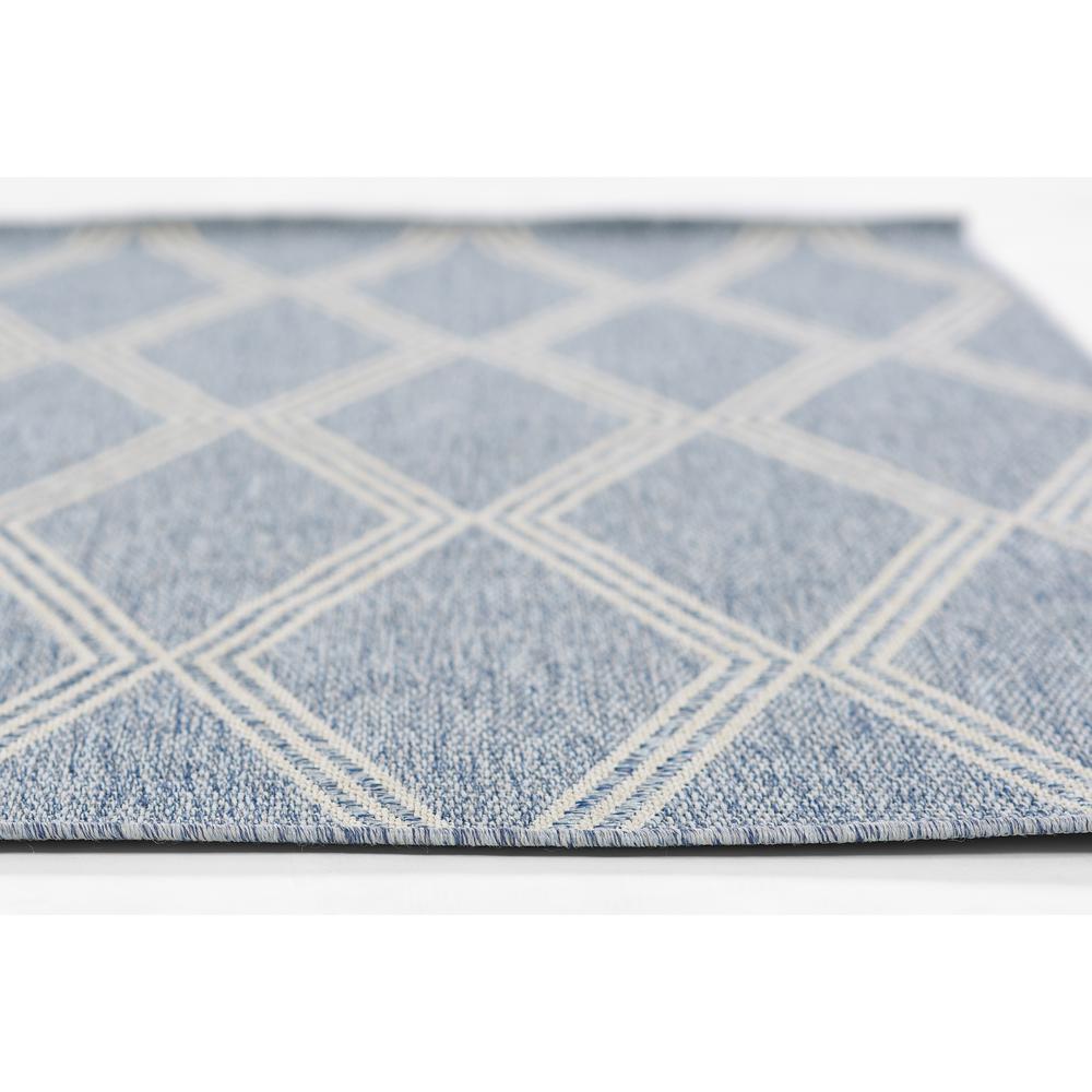 Transitional Rectangle Area Rug, Blue, 6'6" X 9'