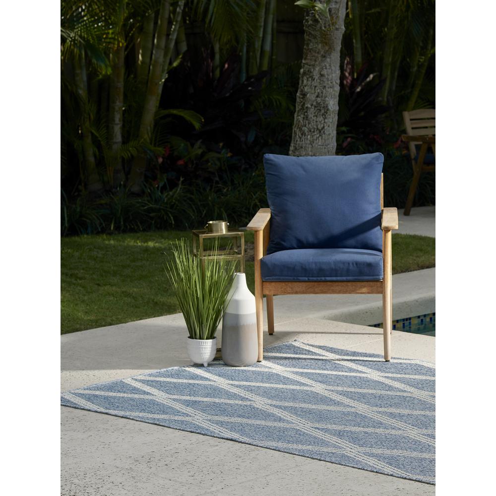 Transitional Rectangle Area Rug, Blue, 6'6" X 9'