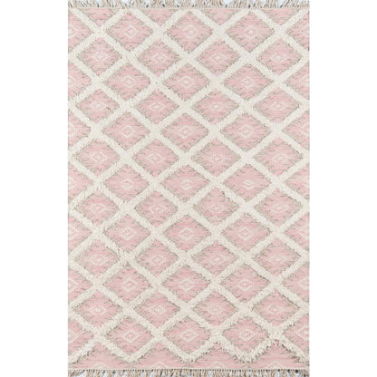 Contemporary Rectangle Area Rug, Pink, 8'10" X 11'10"