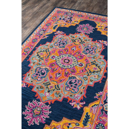 Traditional Rectangle Area Rug, Navy, 8' X 10'