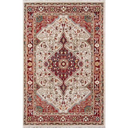 Traditional Rectangle Area Rug, Red, 7'6" X 9'6"