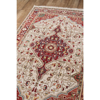 Traditional Rectangle Area Rug, Red, 7'6" X 9'6"
