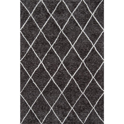 Contemporary Rectangle Area Rug, Charcoal, 9' X 12'