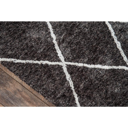 Contemporary Rectangle Area Rug, Charcoal, 9' X 12'