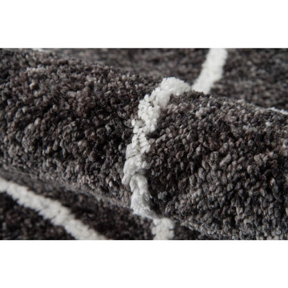 Contemporary Rectangle Area Rug, Charcoal, 9' X 12'