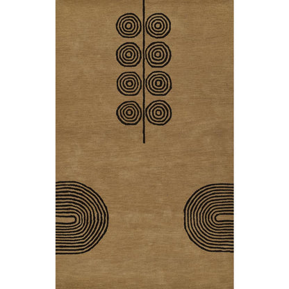 Contemporary Rectangle Area Rug, Beige, 9' X 12'