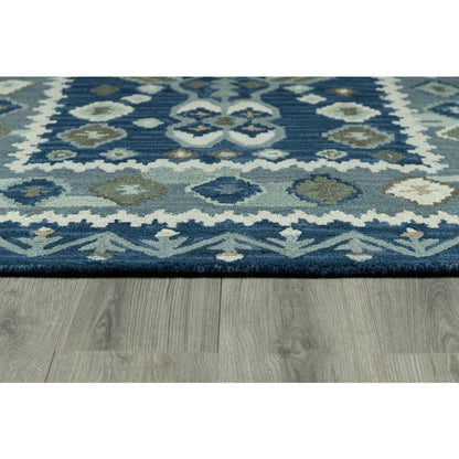 Traditional Rectangle Area Rug, Blue, 8' X 11'