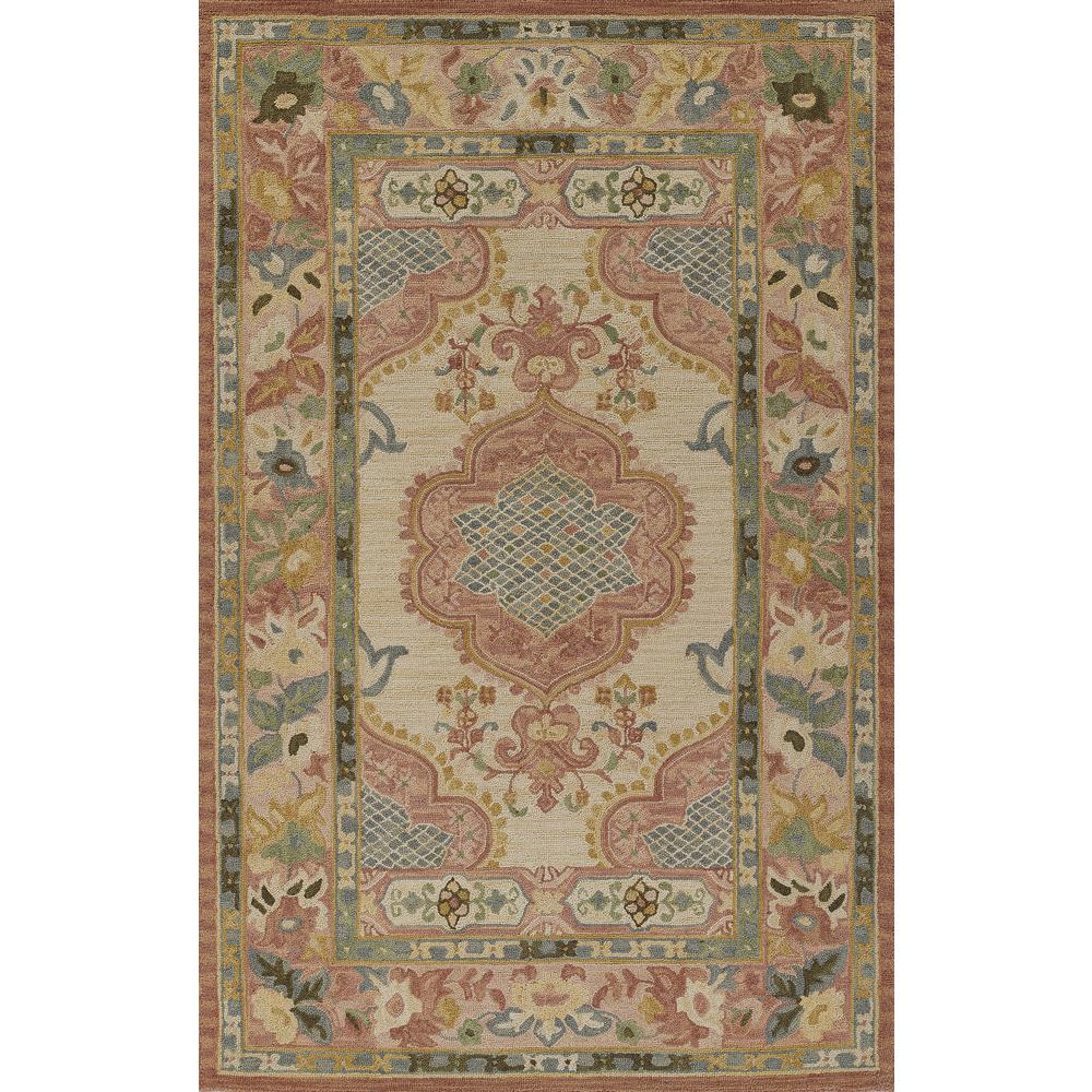 Traditional Rectangle Area Rug, Rose, 8' X 11'