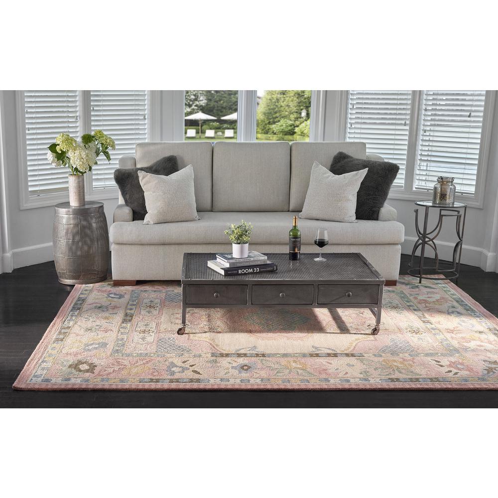 Traditional Rectangle Area Rug, Rose, 8' X 11'