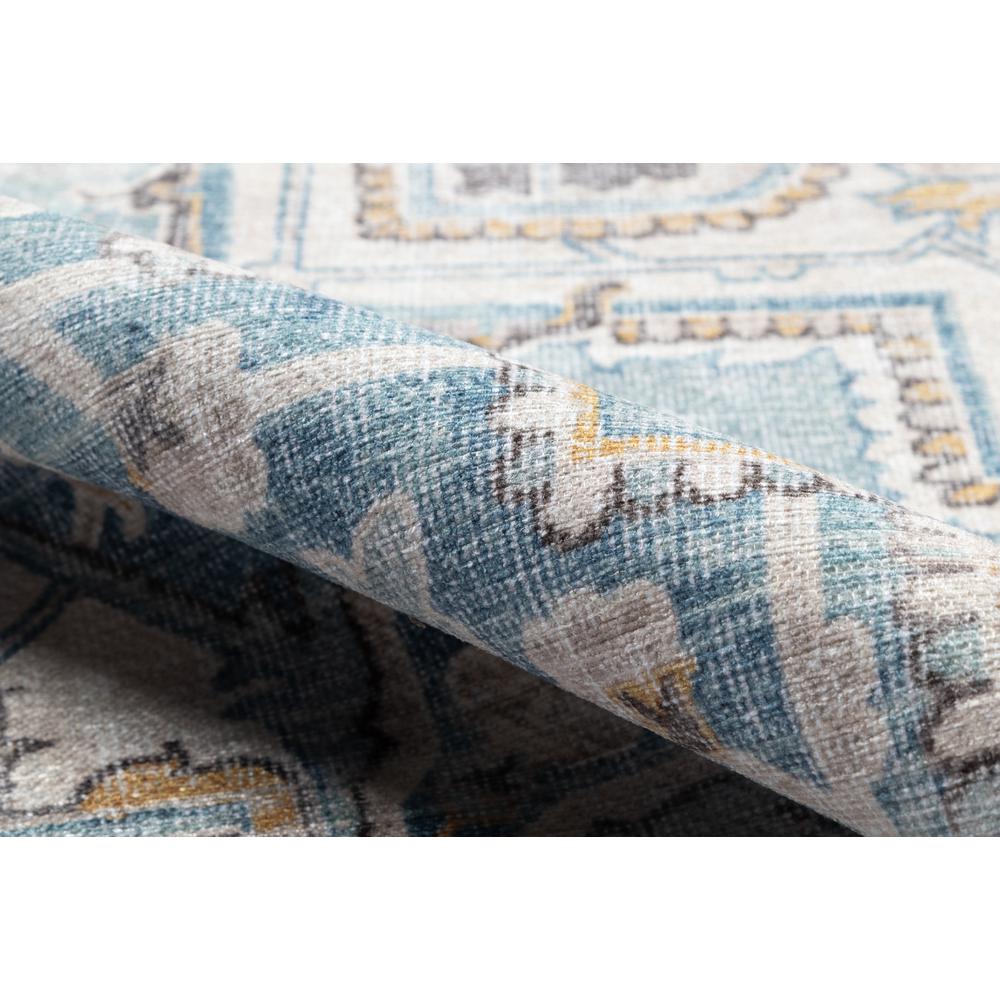 Traditional Rectangle Area Rug, Light Blue, 7'6" X 9'6"