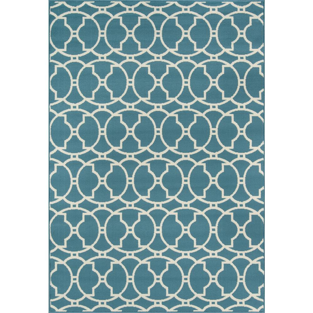 Contemporary Rectangle Area Rug, Blue, 7'10" X 10'10"