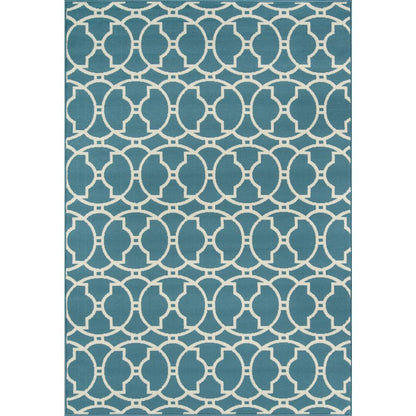 Contemporary Rectangle Area Rug, Blue, 7'10" X 10'10"
