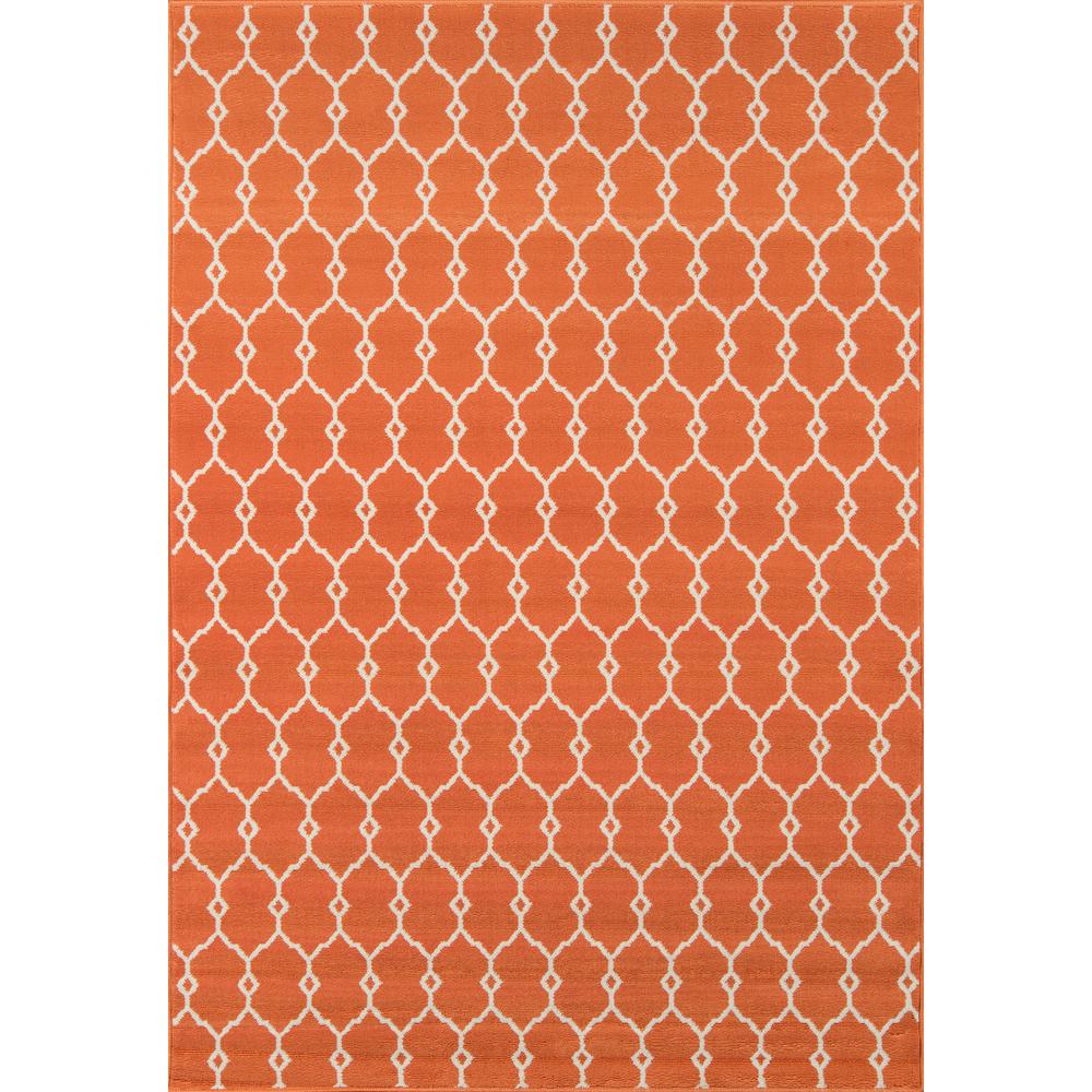 Contemporary Rectangle Area Rug, Orange, 7'10" X 10'10"