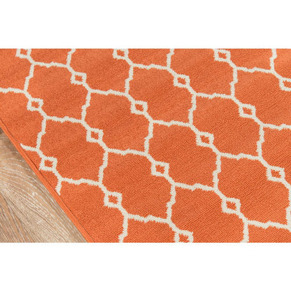 Contemporary Rectangle Area Rug, Orange, 7'10" X 10'10"