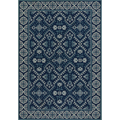 Transitional Rectangle Area Rug, Navy, 7'10" X 10'10"