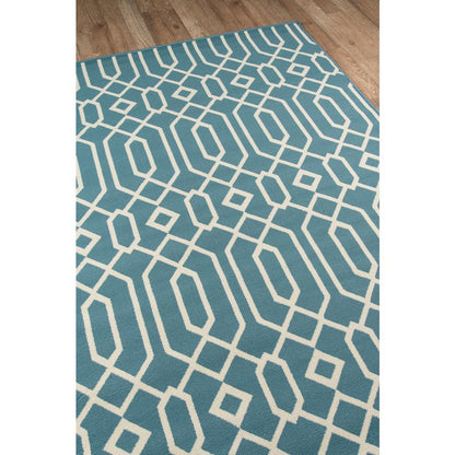 Contemporary Rectangle Area Rug, Blue, 7'10" X 10'10"