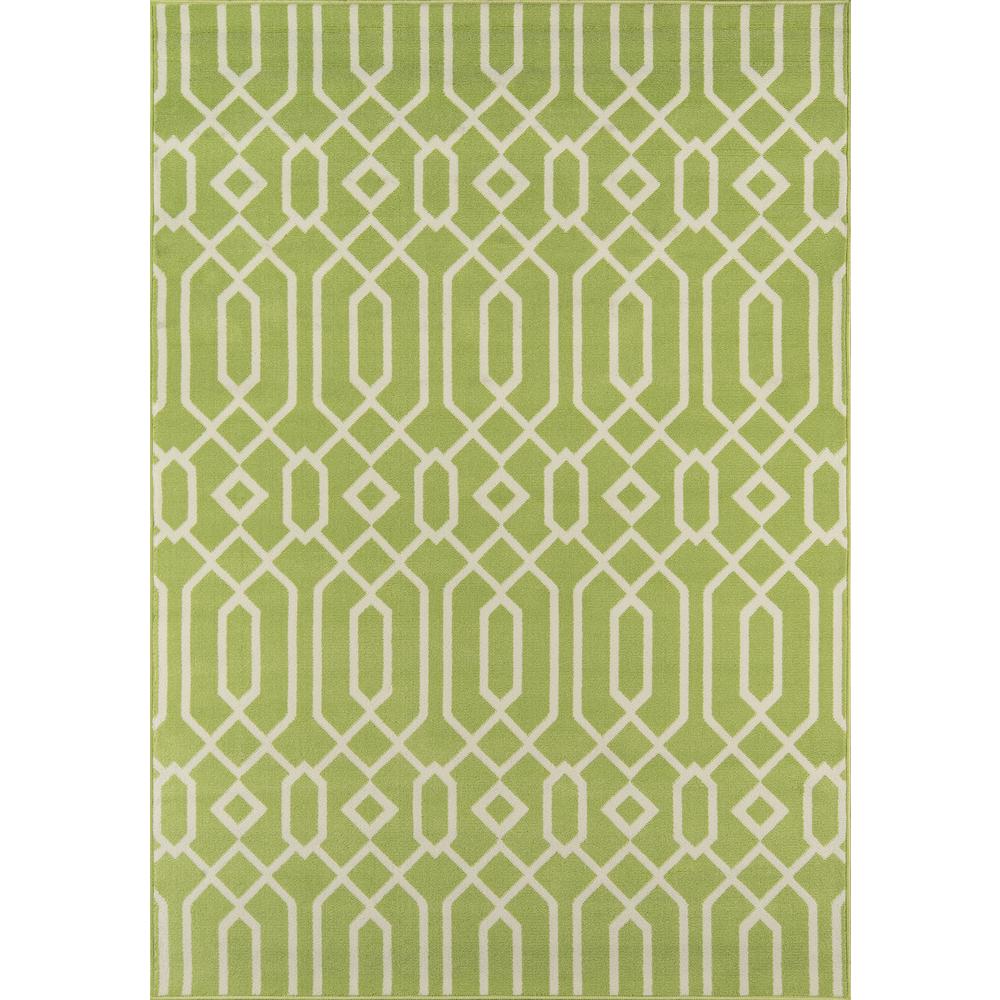 Contemporary Rectangle Area Rug, Green, 7'10" X 10'10"