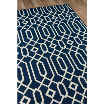 Contemporary Rectangle Area Rug, Navy, 7'10" X 10'10"