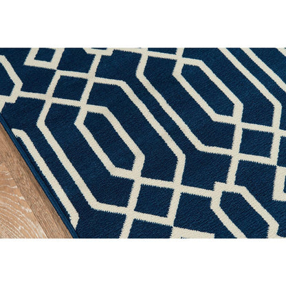 Contemporary Rectangle Area Rug, Navy, 7'10" X 10'10"