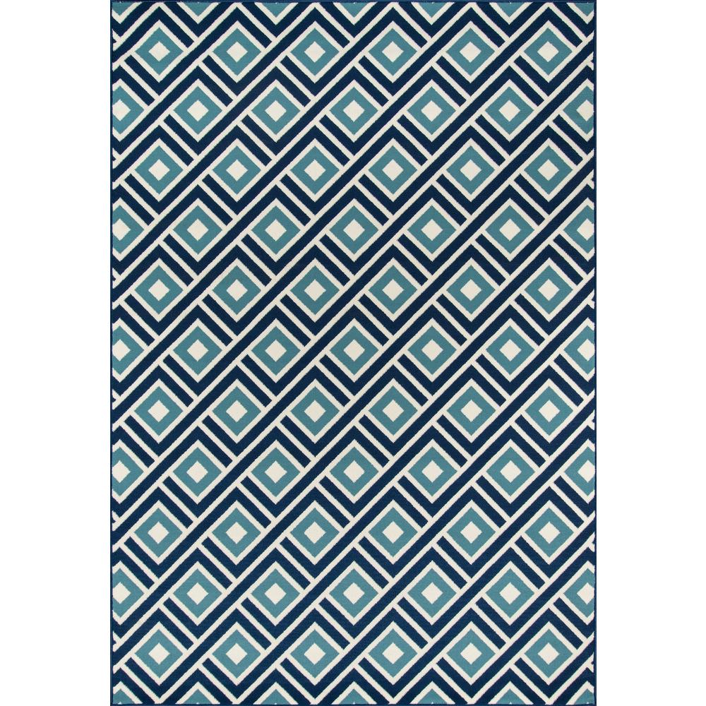 Contemporary Rectangle Area Rug, Blue, 7'10" X 10'10"