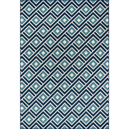 Contemporary Rectangle Area Rug, Blue, 7'10" X 10'10"