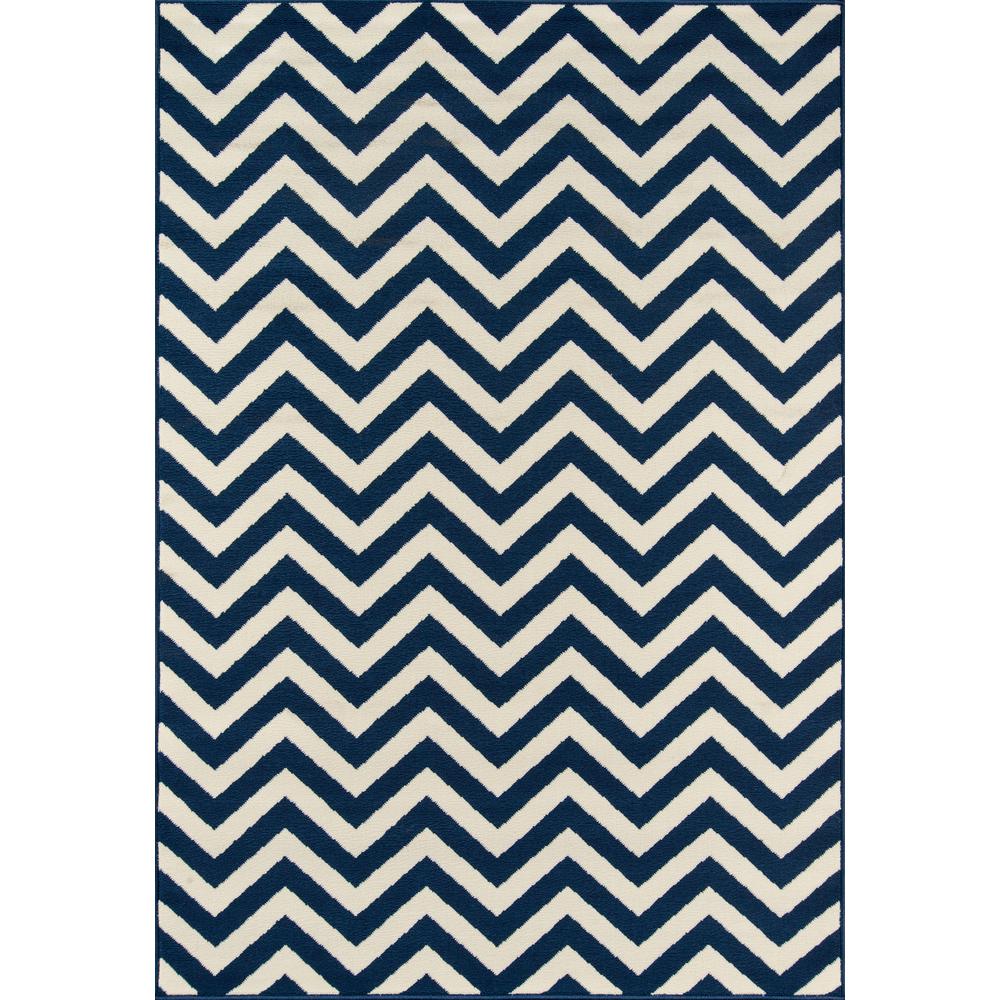Contemporary Rectangle Area Rug, Navy, 7'10" X 10'10"