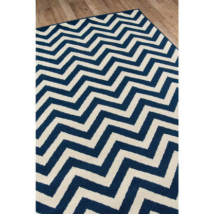 Contemporary Rectangle Area Rug, Navy, 7'10" X 10'10"