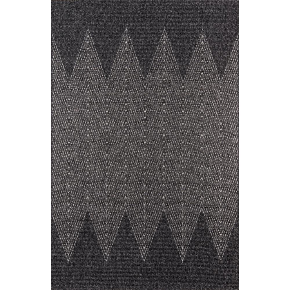 Contemporary Rectangle Area Rug, Charcoal, 6'7" X 9'6"