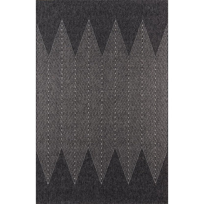 Contemporary Rectangle Area Rug, Charcoal, 6'7" X 9'6"
