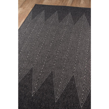 Contemporary Rectangle Area Rug, Charcoal, 6'7" X 9'6"