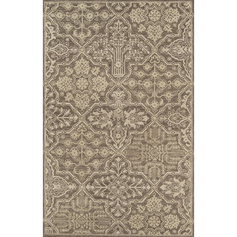Traditional Rectangle Area Rug, Brown, 9'6" X 13'6"