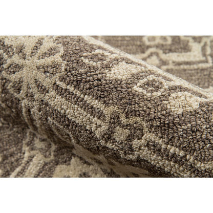 Traditional Rectangle Area Rug, Brown, 9'6" X 13'6"