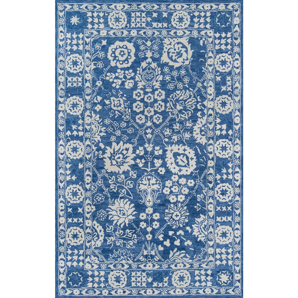 Traditional Rectangle Area Rug, Blue, 9'6" X 13'6"