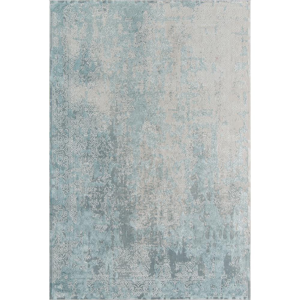 Traditional Rectangle Area Rug, Light Blue, 3'10" X 5'7"