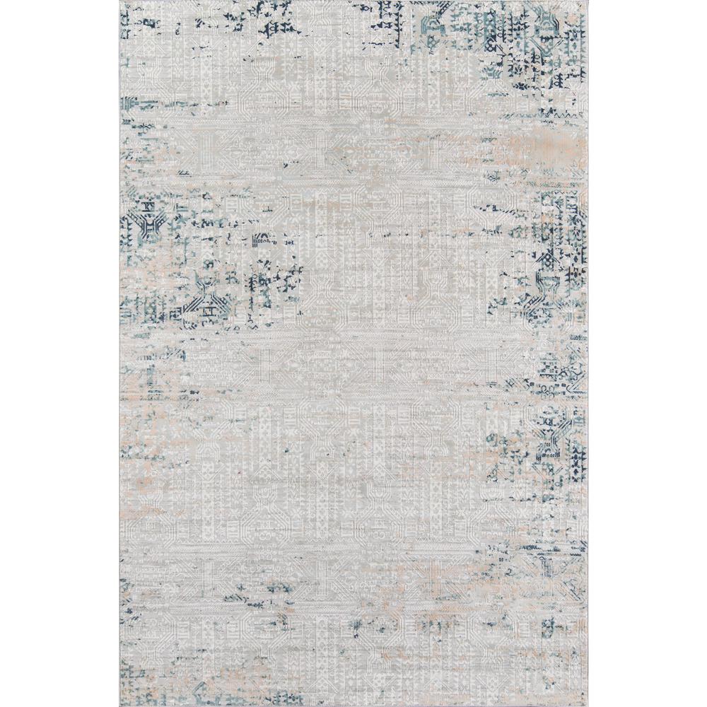 Traditional Rectangle Area Rug, Silver, 3'10" X 5'7"