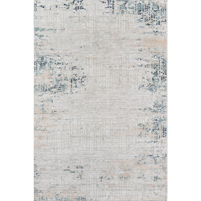 Traditional Rectangle Area Rug, Silver, 3'10" X 5'7"