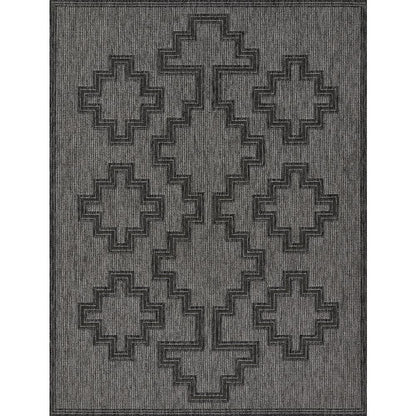 Transitional Rectangle Area Rug, Charcoal, 8' X 10'