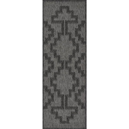Transitional Rectangle Area Rug, Charcoal, 8' X 10'
