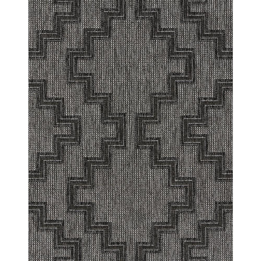 Transitional Rectangle Area Rug, Charcoal, 8' X 10'
