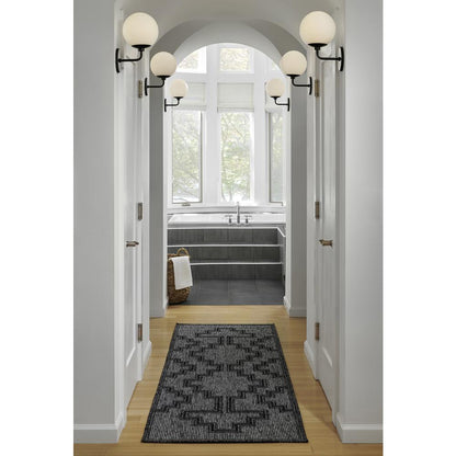 Transitional Rectangle Area Rug, Charcoal, 8' X 10'