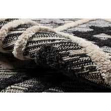Contemporary Rectangle Area Rug, Black, 8'6" X 12'6"