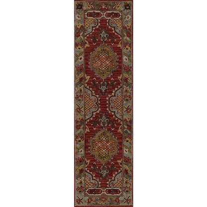 Traditional Rectangle Area Rug, Red, 9'6" X 13'6"