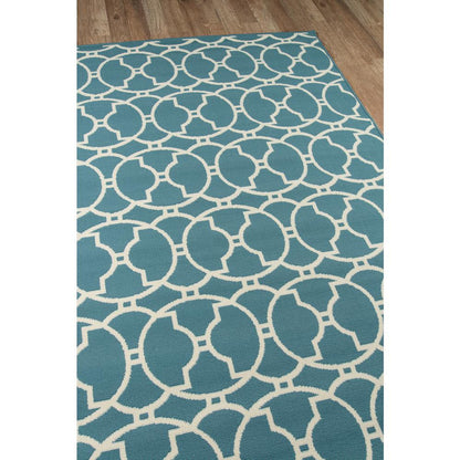 Contemporary Rectangle Area Rug, Blue, 8'6" X 13'