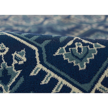 Transitional Rectangle Area Rug, Navy, 8'6" X 13'