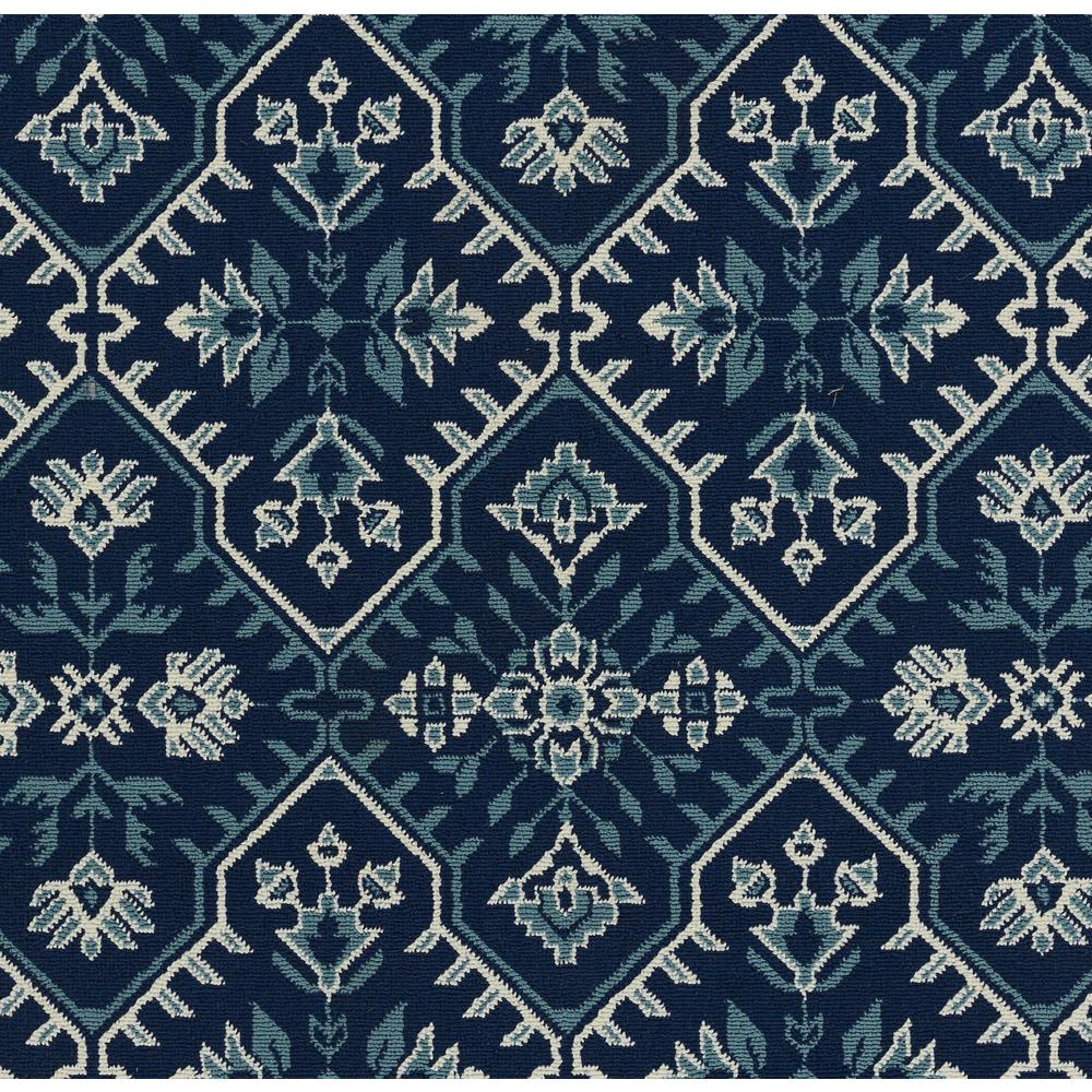Transitional Rectangle Area Rug, Navy, 8'6" X 13'
