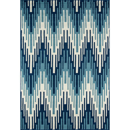 Contemporary Rectangle Area Rug, Blue, 8'6" X 13'